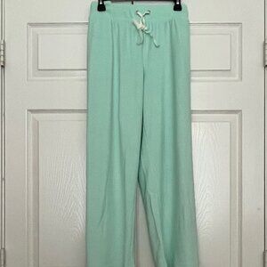 Candace Cameron Bure Terry Crop Mint Green Pant, Women's Size XL Petite